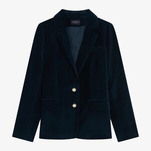 Caroll Paris Navy Velvet Blazer | EU 38 | AMBER - Blazer - bleu marine